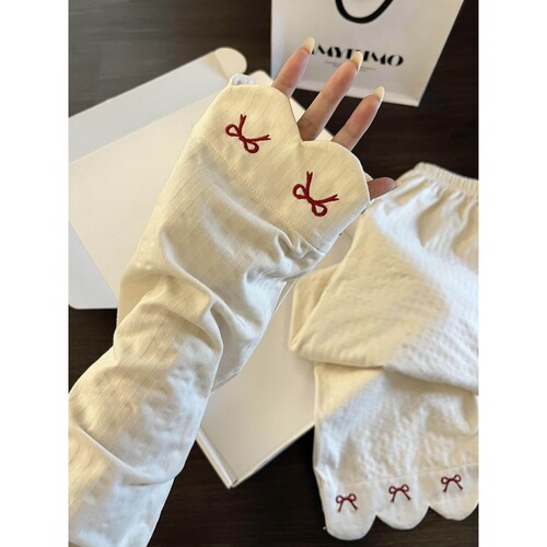 法式甜美蝴蝶结印花睡衣女春秋季