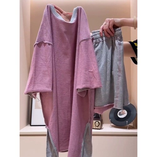 沐染家韩系简约慵懒短袖睡衣女