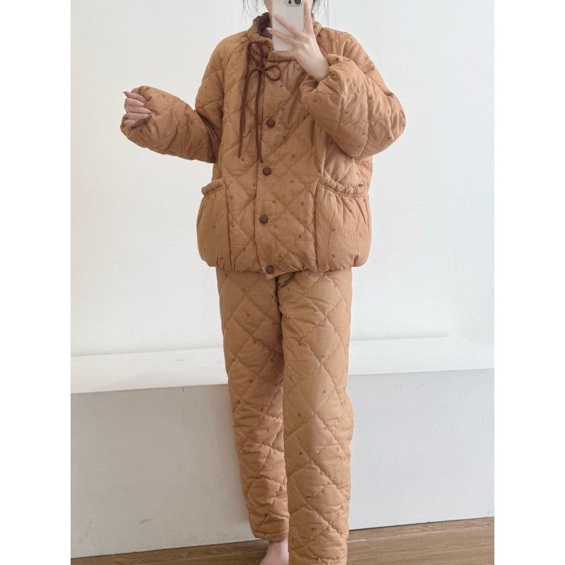女士简约三层夹棉睡衣冬季女2025年新款加绒加厚保暖可外穿套装冬,女士内衣/男士内衣/家居服,睡衣/家居服套装,淘宝优惠券,粉丝福利购,淘宝优惠卷