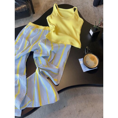 沐染家夏天多巴胺带胸垫睡衣女