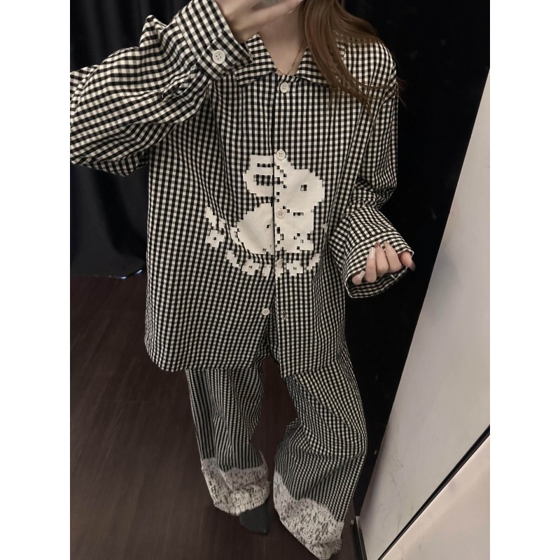 韩系可爱兔子印花长袖睡衣女春秋款2026年新款开衫长裤家居服套装,女士内衣/男士内衣/家居服,睡衣/家居服套装,淘宝优惠券,粉丝福利购,淘宝优惠卷