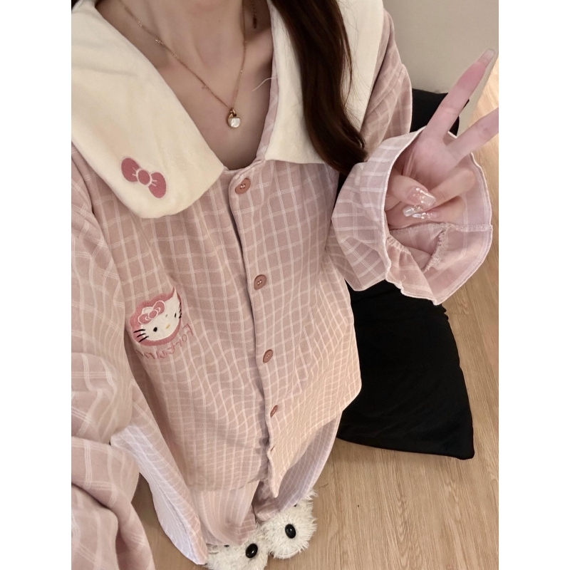 Hellokitty加厚德绒睡衣冬季女款