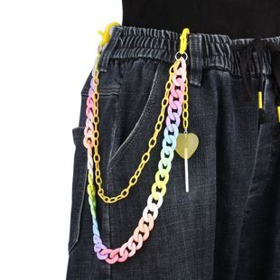 牛仔裤挂饰裤子装饰配件少女嘻哈朋克风裤链挂件个性潮流腰链配饰