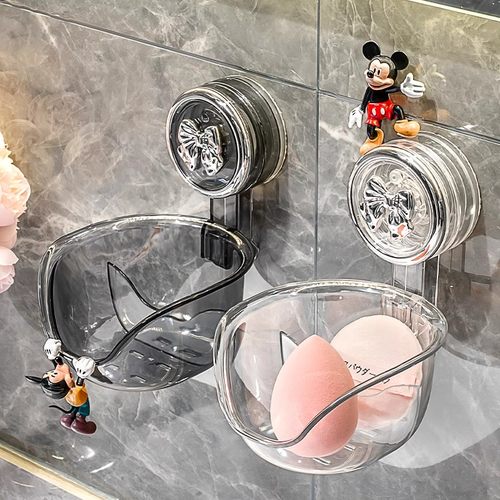 吸盘美妆蛋收纳盒壁挂免打孔