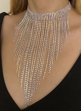 欧美时尚夸张流苏颈链婚礼宴会