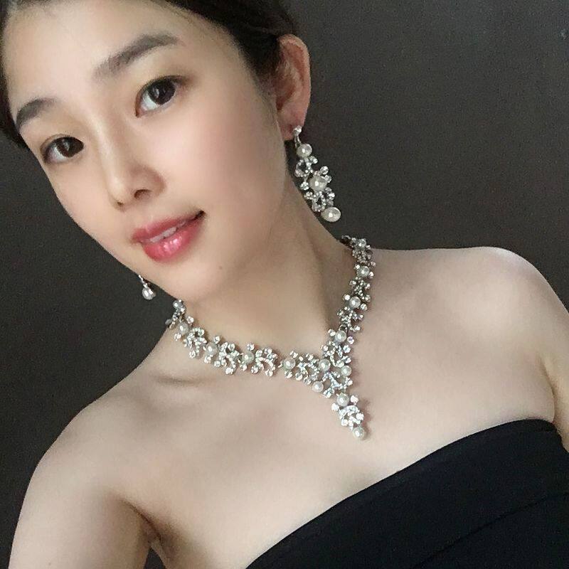 欧美短款个性白色水晶装饰项链