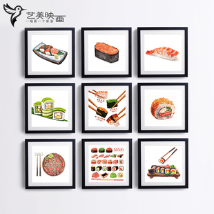 【日料寿司3】刺身铁板烧烤肉拉面章鱼丸居酒屋装饰挂画