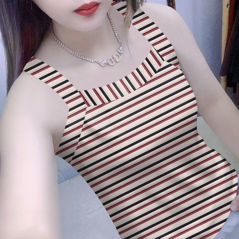清仓捡漏~夏季新款女装专柜高档吊带上衣背心修身遮肉百搭上衣潮 - 实物图