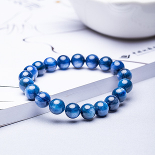7A天然水晶蓝晶石手链男女情侣款单圈手串礼物猫眼效应水系宝石