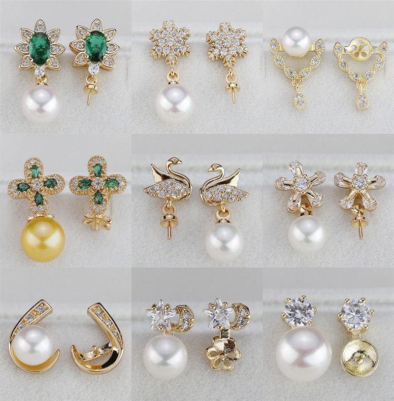 精诚艺镀925银珍珠正圆空托水滴