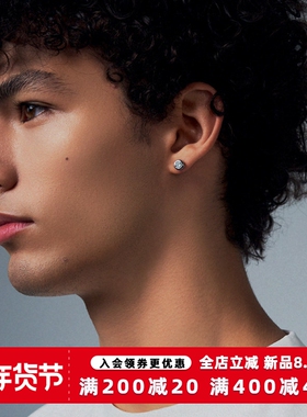 KREAM S925纯银莫桑小白钻耳钉男嘻哈女同款百搭锆石