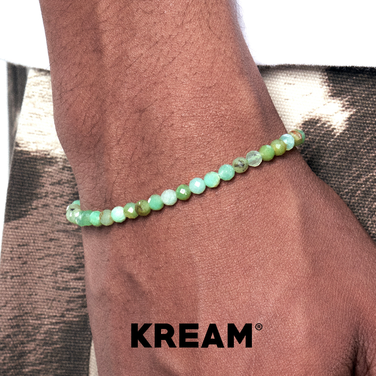 KREAM 原创 天然澳洲玉手链男嘻哈女绿松石串珠手饰欧美潮流