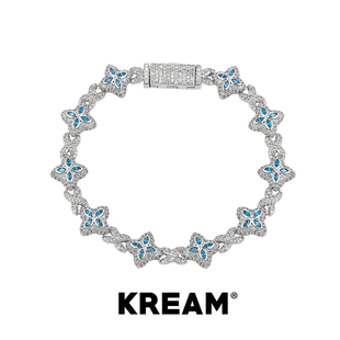 KREAM 手饰 满钻湖蓝锆石手链男嘻哈欧美潮流轻奢小众个性