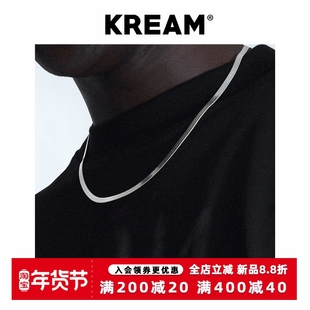 KREAM S925 纯银 4mm扁蛇链男女同款锁骨项链 snake chain 蛇骨链