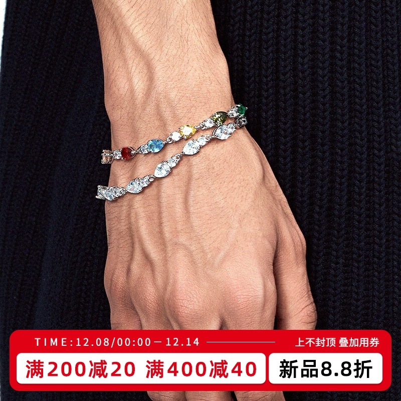 KREAM异形彩钻网球手链男嘻哈女