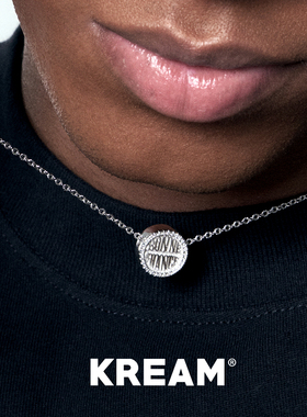 KREAM 925银 字母圆形吊坠男欧美项链女锁骨链欧美潮流