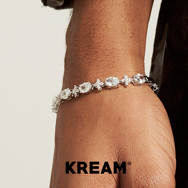 KREAM 椭圆满钻网球手链男嘻哈女同款 ice bracelet