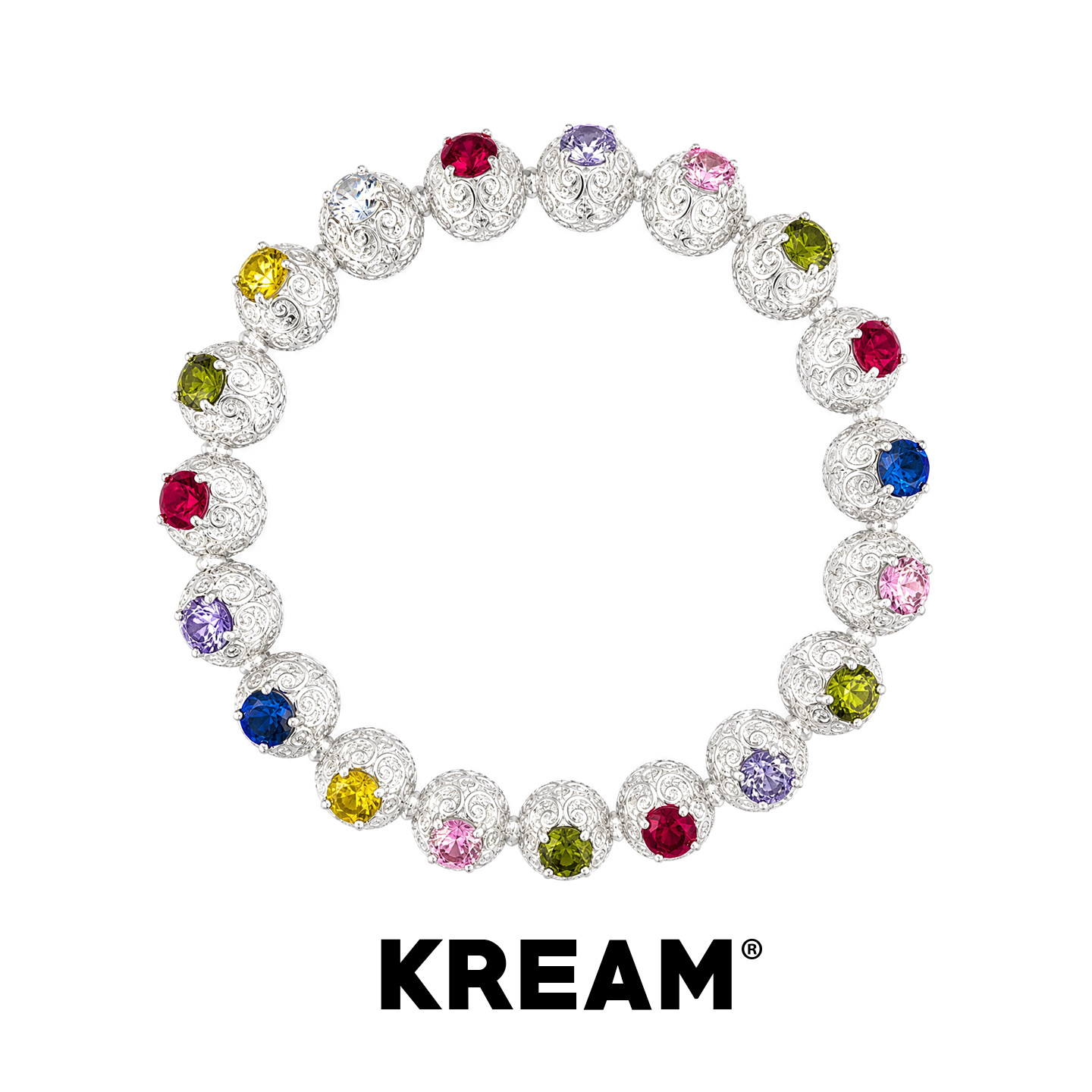 KREAM 鎏梦星轨彩钻手链男欧美潮流女轻奢时尚弹力手镯情侣礼物