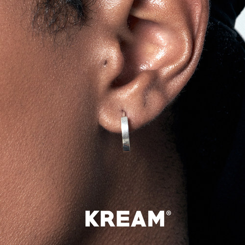 KREAM 925银 基础款素耳圈男嘻哈女欧美简约百搭潮流情侣耳环