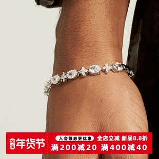 KREAM 椭圆满钻网球手链男嘻哈女同款 ice bracelet