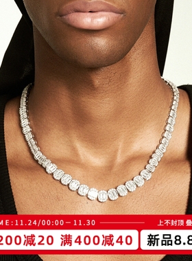 KREAM 满钻大小渐变项链男女同款欧美潮流 hiphop chain