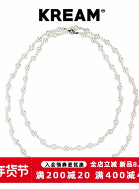 KREAM 磁扣 加长绕圈多层贝珠珍珠项链男嘻哈女