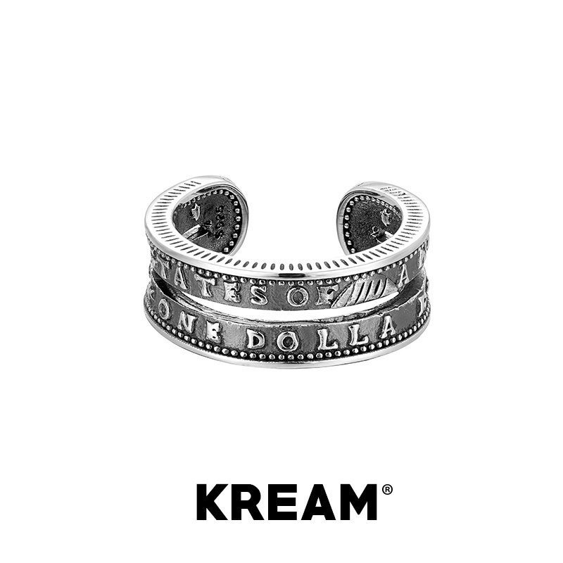 KREAM 纯银 复古做旧摩根美元戒指男女同款指环小众morgan dollar