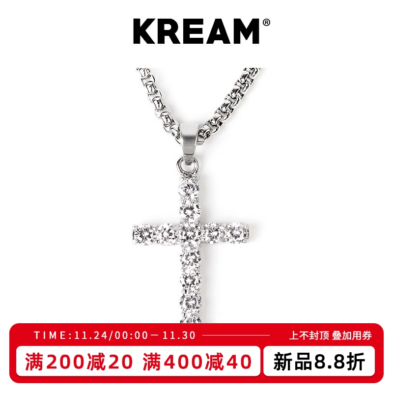 KREAM满钻十字项链ins锁骨链