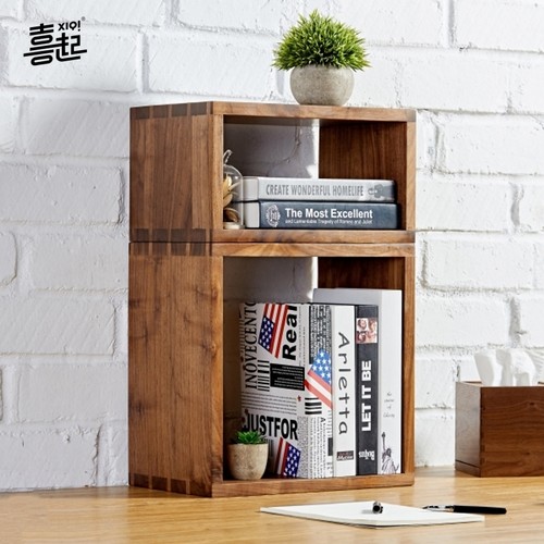 黑胡桃实木桌面小书架