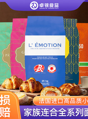 法国进口家族连合红标T65小麦粉T55可颂法棍面包高筋粉T45中筋粉