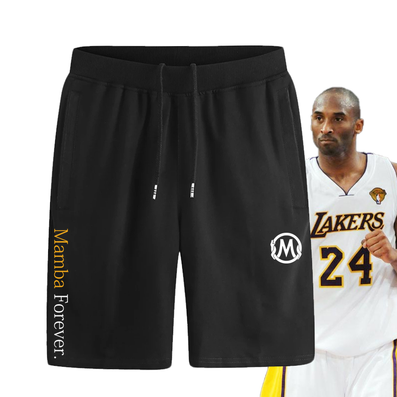 纯棉五分裤KOBE可定制篮球运动黑曼巴科比大码宽松吸汗透气五分裤