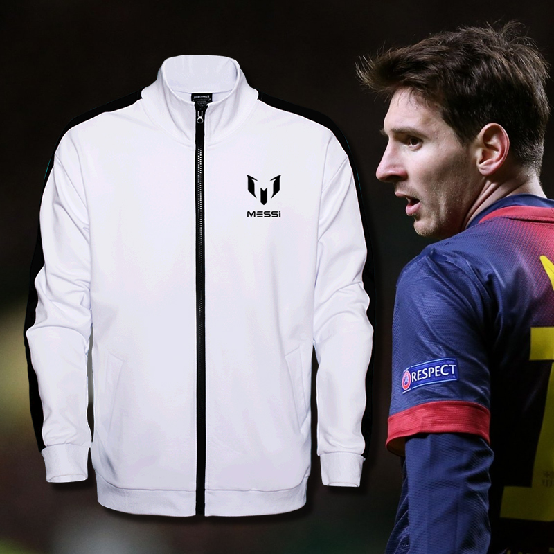 巴萨messi宽松透气开衫休闲卫衣