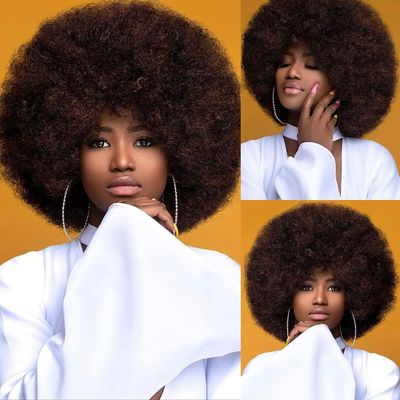 Synthetic Hair Afro Kinky Curly Blonde Wig For Women Mix Bro