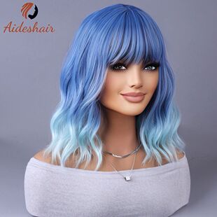 and Synthetic european bangs colored with wig American
