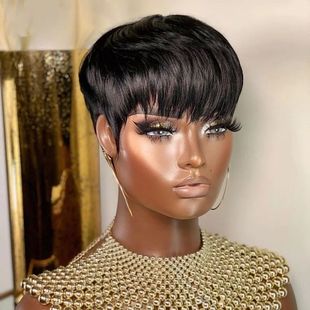 Short Human Hair Wigs Pixie Cut Straight perruque bresillien