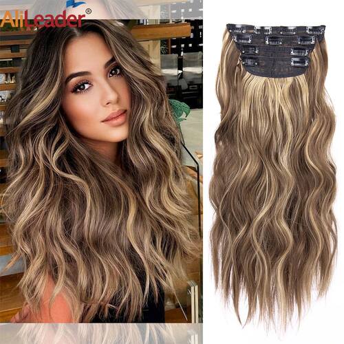 4Pcs/Set 20Inch Synthetic Hair Clip In Long Wavy Thick Hairp