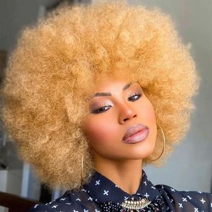 Short Synthetic Afro Wigs For Black Women African Black Pink