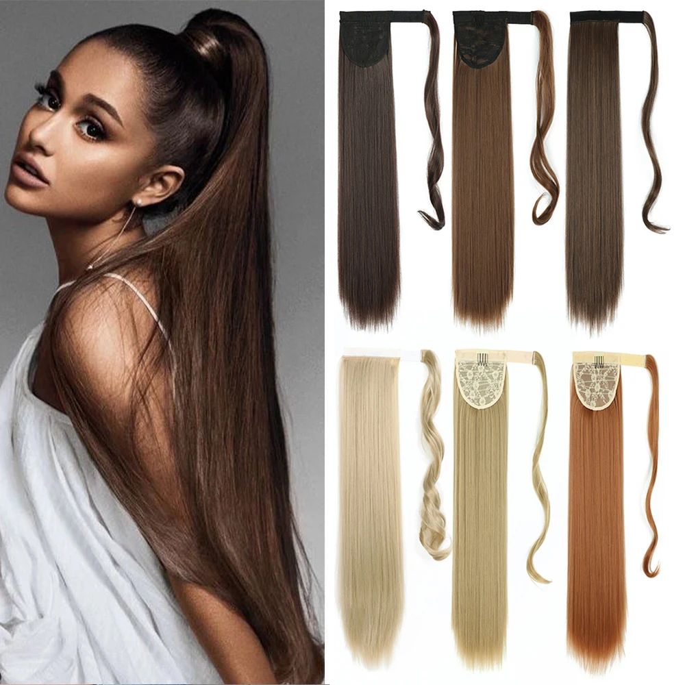 32inches Synthetic Ponytail Hair Extension Clip in Fake Wig