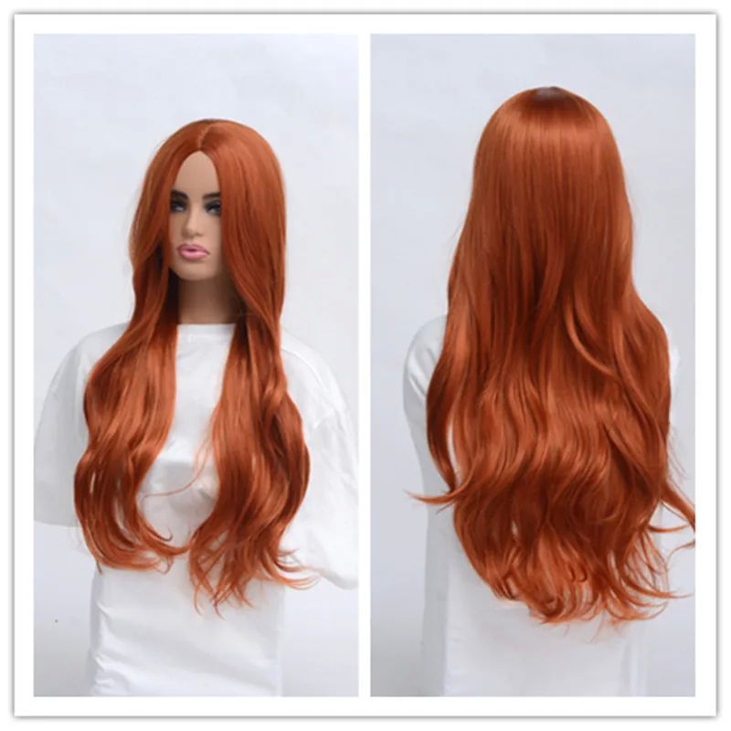 SuQ Synthetic Women's  Copper Red Wig Hair Synthetic Natural
