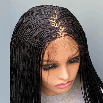 Glueless Micro Braid braided wig on 5x5 HD lace Frontal wig