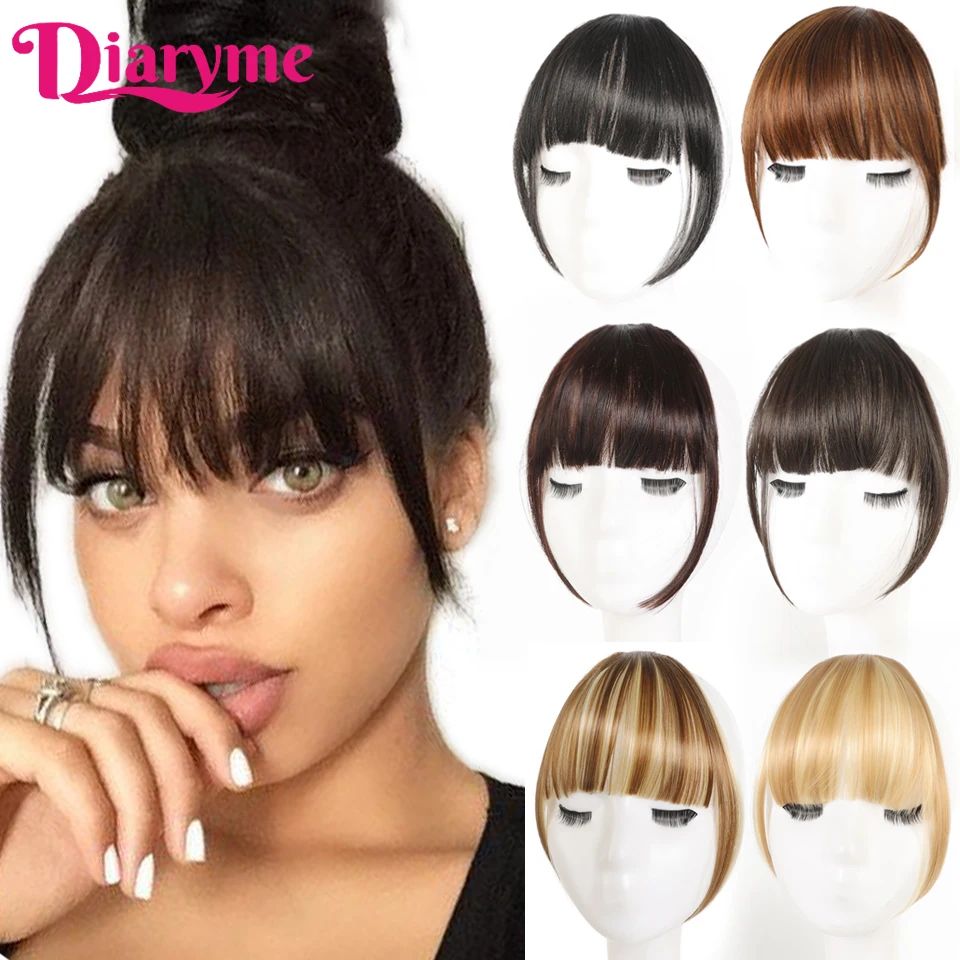 Bangs wig Synthetic Clip In Bangs Hairpiece Black Natural Ha