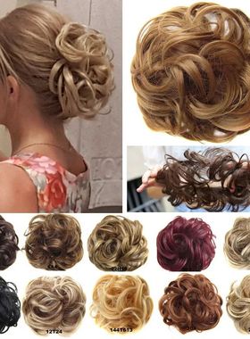 Jeedou Messy Bun Chignon Donut Hair Pad Elastic Hair Rope Ru