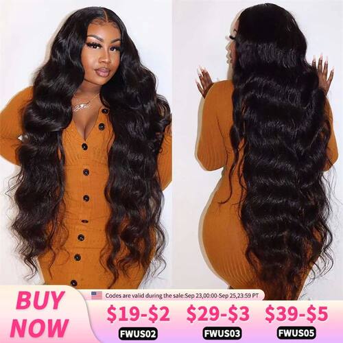 30 32 Inch Body Wave Lace Front Wig 13x4 13X6 HD Lace Fronta