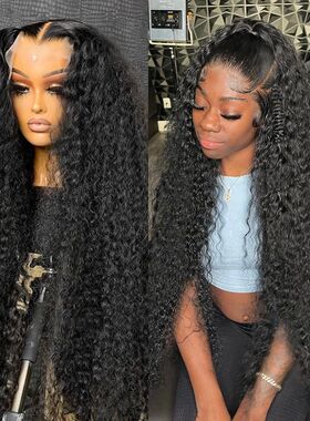 40Inch Deep Wave Frontal Wig Transparent 13x4 13x6 HD Lace F