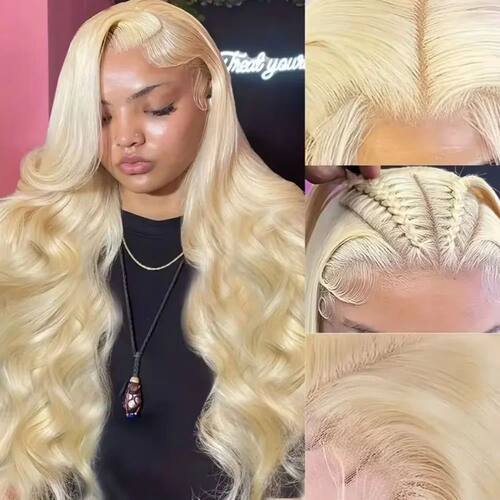 Blonde Body Wave Lace Front Wig HD Transparent Lace 13x4 13x
