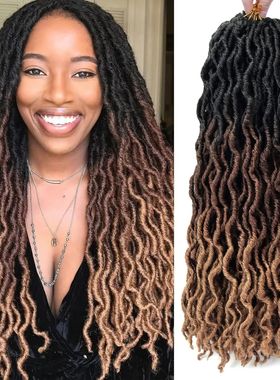 18/24 Inch Goddess Faux locs Crochet Hair 6 Packs/Lot Soft G