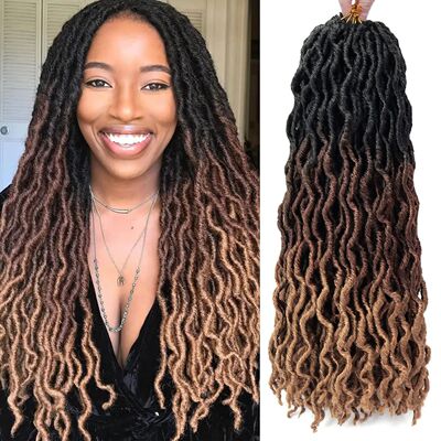 18/24 Inch Goddess Faux locs Crochet Hair 6 Packs/Lot Soft G