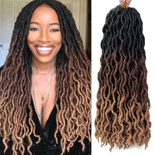 18/24 Inch Goddess Faux locs Crochet Hair 6 Packs/Lot Soft G
