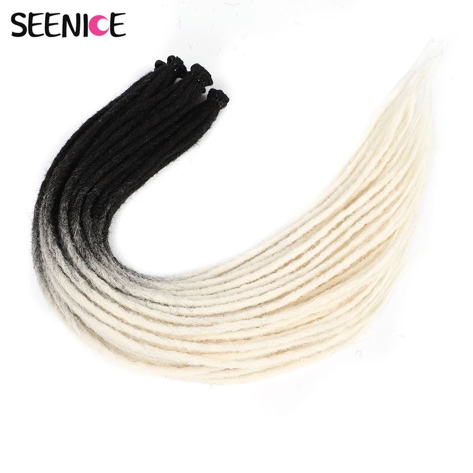 24Inch Synthetic Dreadlock Extensions Ombre White Handmade S