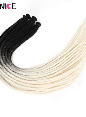 24Inch Synthetic Dreadlock Extensions Ombre White Handmade S